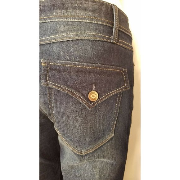 Roz and Ali Women's Flap Pocket Jeans Size 8 Average Dark Wash Whiskering - Picture 5 of 10